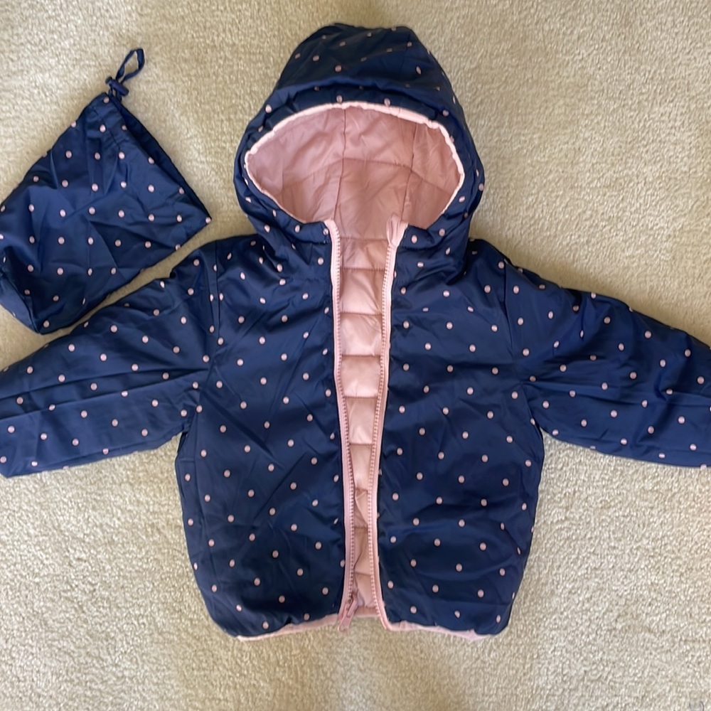 George reversible lightweight down puffer jacket